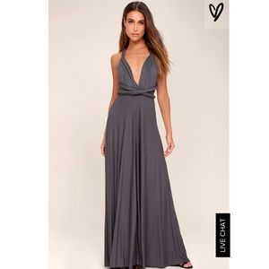 NWT Versatile Charcoal Gray Maxi Dress
